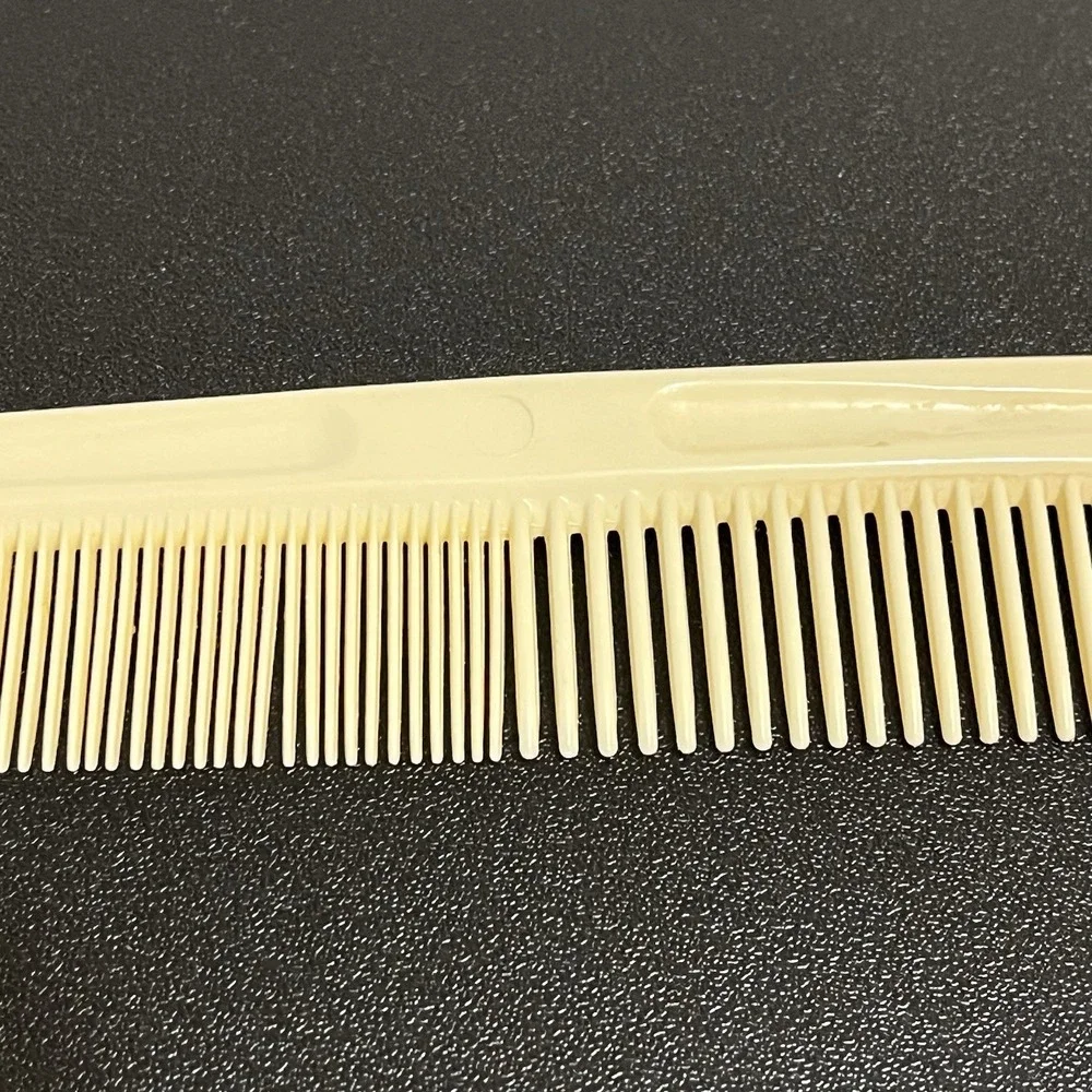 Vintage Goody Hair Comb Cream Ivory Color Wide & Tight Teeth Slim Unbreakable